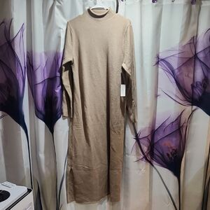 Element Tan Long Sleeve Dress
